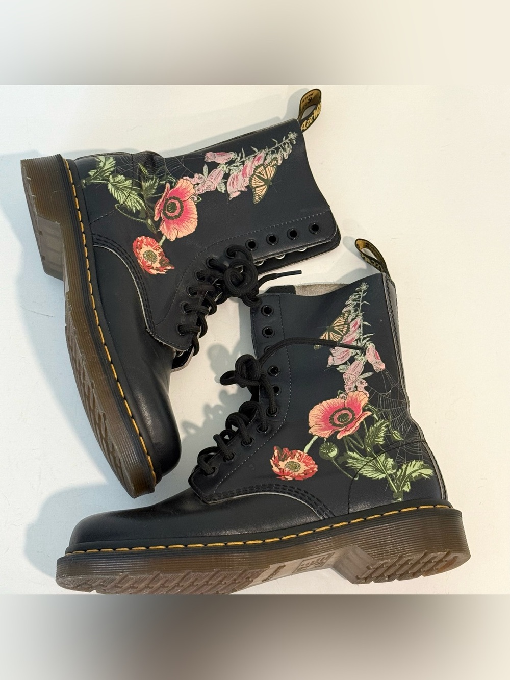 Dr. Martens 1490 WB Wild Botanics Combat Boots Womens Size 8 Floral Spiderweb - Picture 6 of 14